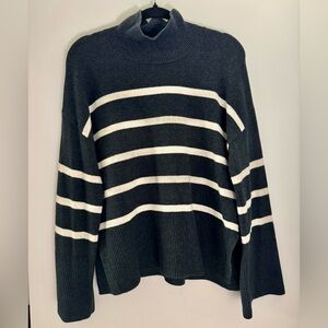 Striped Mock Neck Women’s Sweater